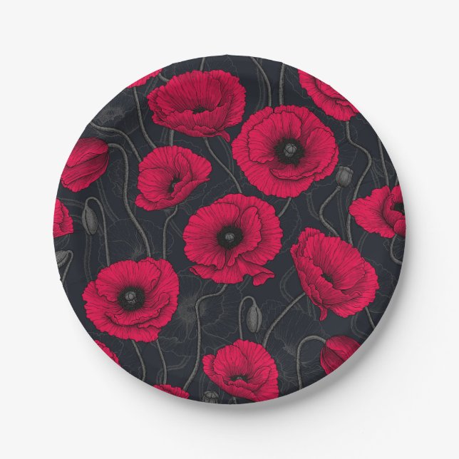 Red Poppies Pappteller (Vorderseite)