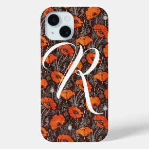 RED POPPIES Poppy Floral Blavk White Monogram Case-Mate iPhone Hülle
