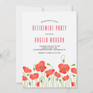 Red Poppies Retirement Party Einladung