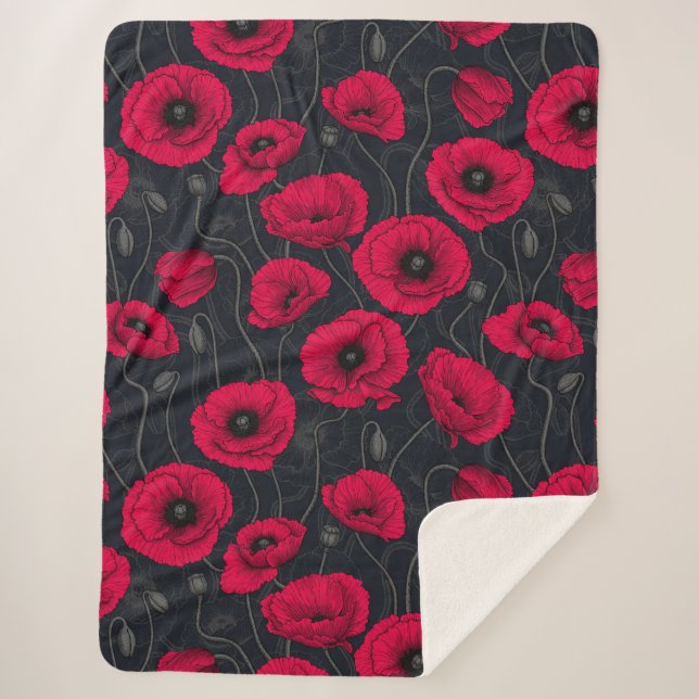 Red Poppies Sherpadecke (Vorderseite)