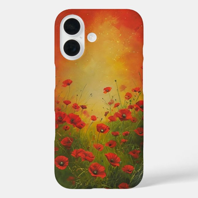 Red Poppies Spring Breeze iPhone 16 Fall Case-Mate iPhone Hülle (Rückseite)
