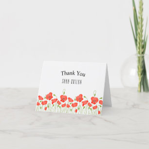 Red Poppies Thank You Card Dankeskarte