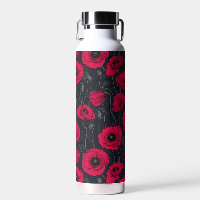 Red Poppies Trinkflasche (Vorne)