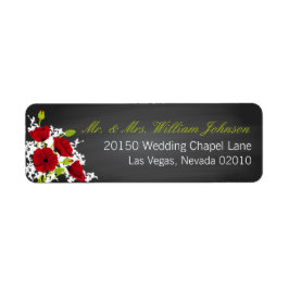 Red Poppies und Chalkboard Wedding Label