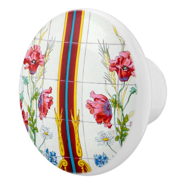 Red Poppies und Daisies Keramik Pull Keramikknauf (Rechts)