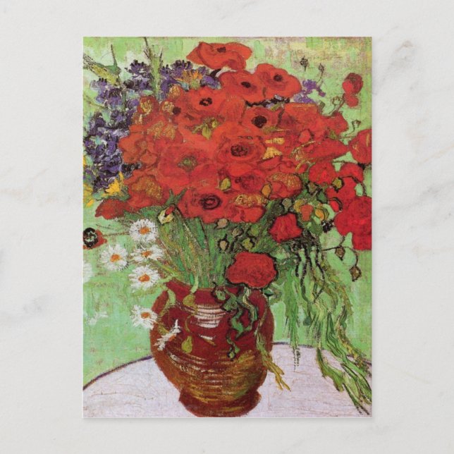Red Poppies und Daisies von Vincent Van Gogh Postkarte (Vorderseite)