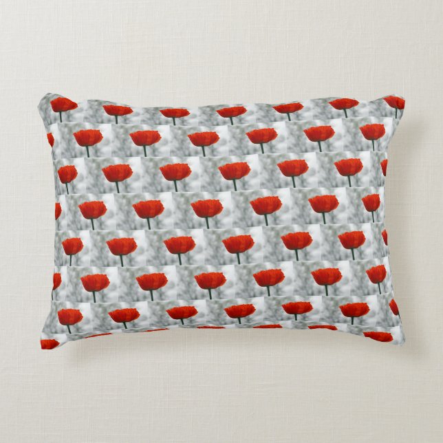Red Poppy Accent Pillow Dekokissen (Vorderseite)