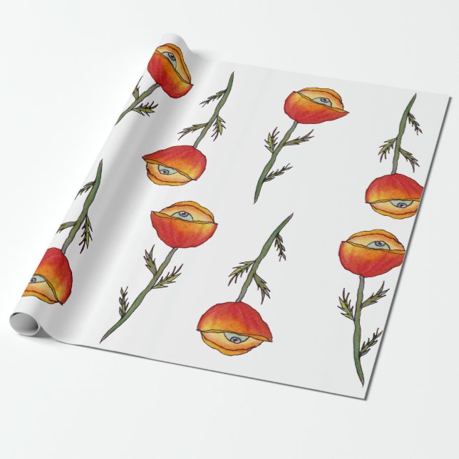 Red Poppy Alle sehen Packpapier (Ungerollt)