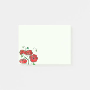 Red Poppy Art Post-it Klebezettel
