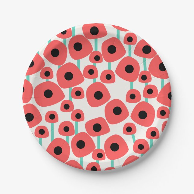 Red Poppy Blume Paper Teller (Vorderseite)