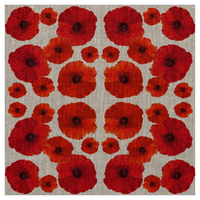 Red Poppy Blume Pattern Stoff (Muster)