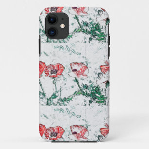 Red Poppy Blume Poppies Sketch Case-Mate iPhone Hülle