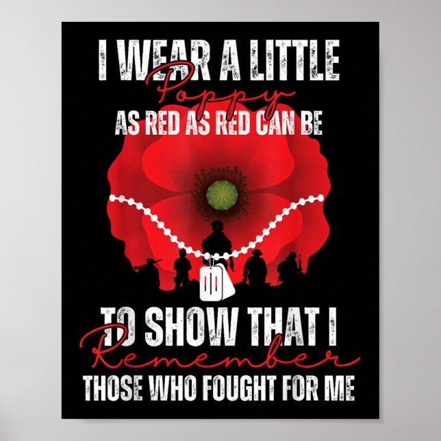 Red Poppy Blume Usa Memorial Day Poster (Vorne)