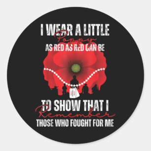 Red Poppy Blume Usa Memorial Day Runder Aufkleber