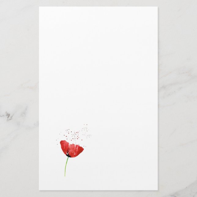 Red Poppy Briefpapier (Vorderseite)