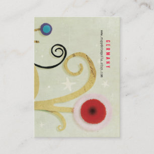 Red Poppy Business Card drehen Visitenkarte