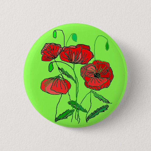 Red Poppy Button Green - Ihre Farben (Vorderseite)