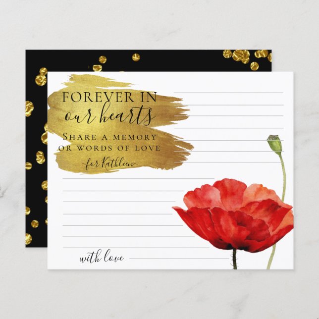 Red Poppy Custom Share a Memory Beunercard (Vorne/Hinten)
