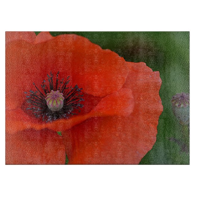Red Poppy Cutting Board Schneidebrett (Vorderseite)