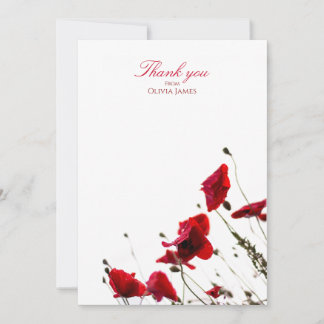 Red Poppy Dankeschön Karten