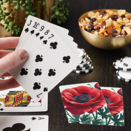 Red Poppy Floral Spielkarten