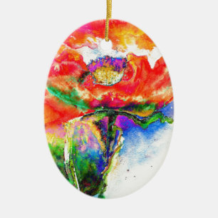 Red Poppy Keramikornament