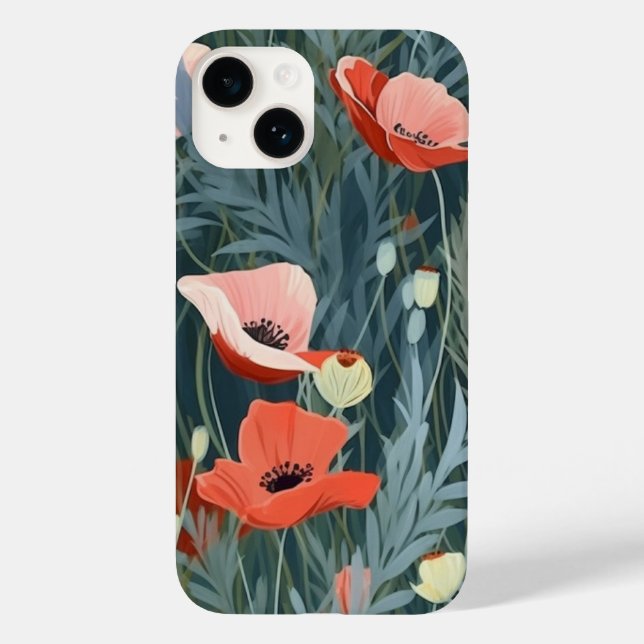 Red Poppy Meadow Case-Mate iPhone Hülle (Rückseite)
