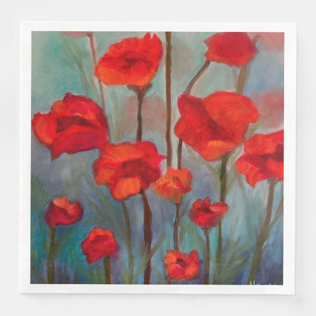 Red Poppy Napkins Serviette (Vorderseite)