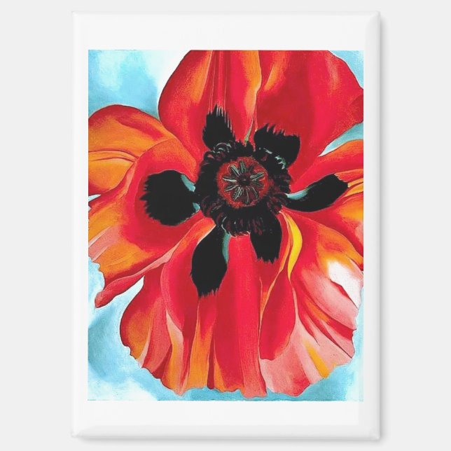 „Red Poppy No VI“ , Georgia O'Keeffe,  Magnet (Vorderseite)