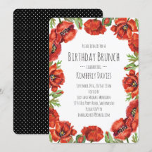 Red Poppy Polka Dot Birthday Brunch