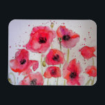 Red Poppy Poppies Art Watercolor Birthday Magnet<br><div class="desc">Red Poppies Watercolor Happy Geburtstag Kühlschrankmagnet,  das Geschenk,  das auf geben behalte! Entworfen aus einem originalen Blumengemälde aus meinem Garten. Viel Spaß!</div>
