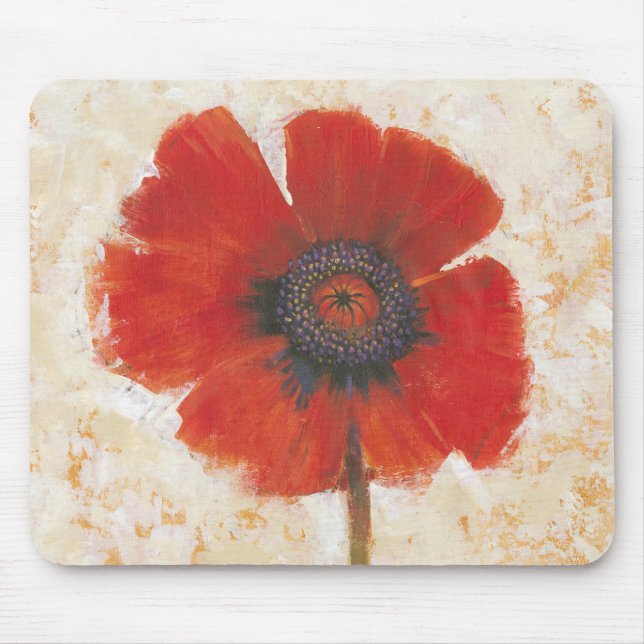 Red Poppy Portrait Mousepad (Vorne)