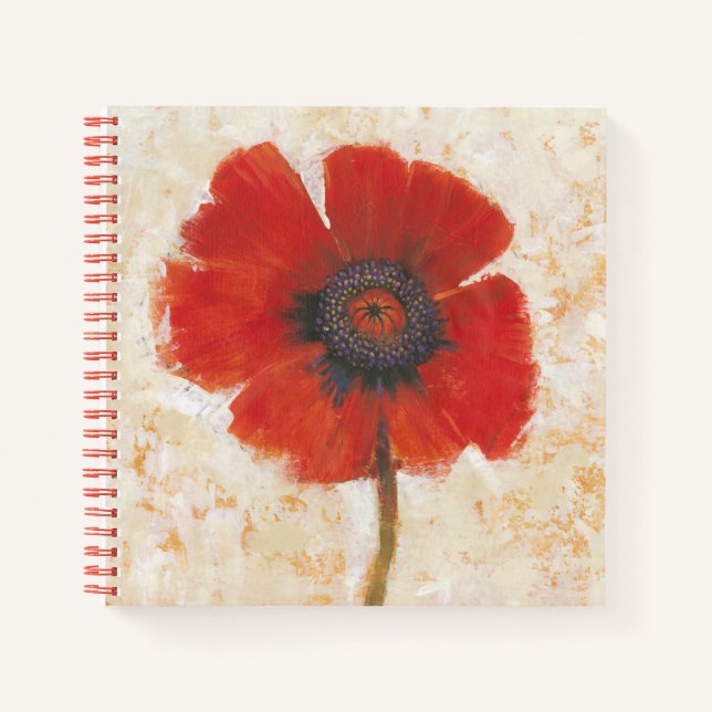 Red Poppy Portrait Notizbuch (Vorderseite)