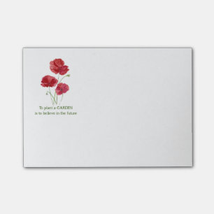 Red Poppy To Pflanze a Garden ist zu glauben zitie Post-it Klebezettel