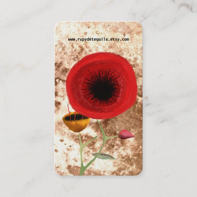 Red Poppy Visitenkarte (Vorderseite)