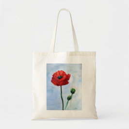 Red Poppy Watercolor Budget Tasche