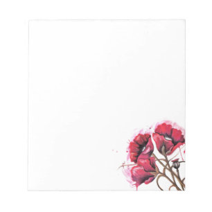 Red Poppy Watercolor Notizblock
