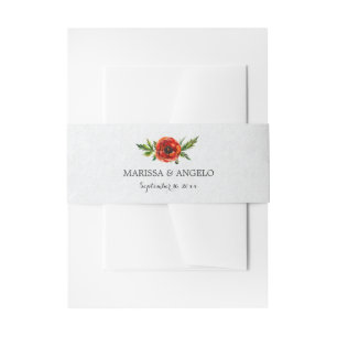 Red Poppy Wedding Einladung Bly Band