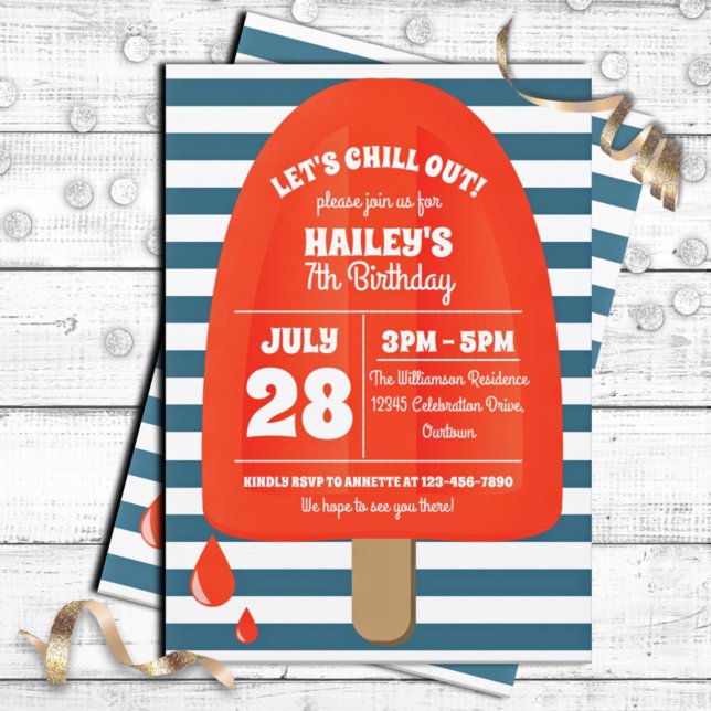 Red Popsicle Birthday Party Invitation Einladung (Von Creator hochgeladen)