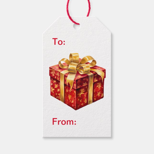 Red Present Geschenkanhänger (Vorderseite)