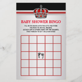 Red Prince Baby Bingo Baby Showkarte
