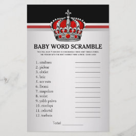 Red Prince Crown Baby Showspiele Flyer