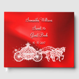 Red Princess Coach & Horses Sweet 16 Gästebuch