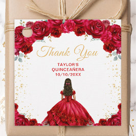 Red Princess Quinceañera Vielen Dank Geschenkanhänger