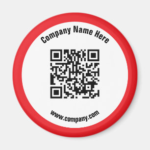Red Promotional Business Name QR Code Magnet