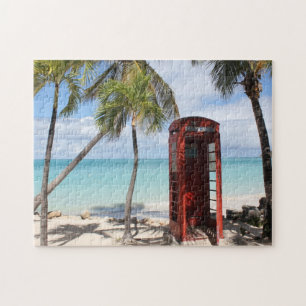 Red Public Telefone Booth auf Antigua Puzzle