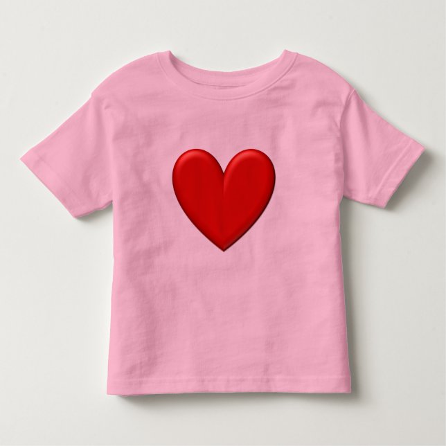 Red Puffy Heart Kleinkind T-shirt (Vorderseite)