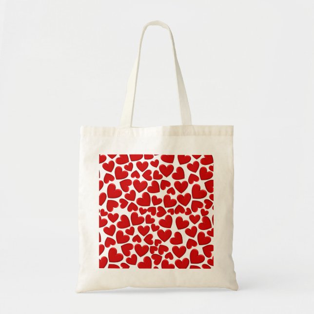 Red Puffy Hearts Tragetasche (Vorne)