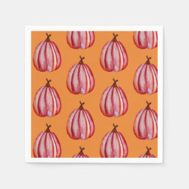 Red Pumpkin Art Paper Napkins Serviette