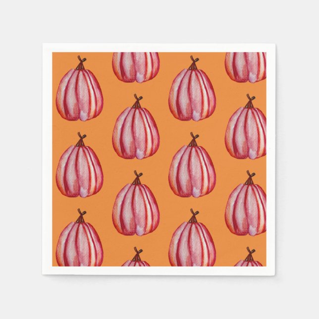 Red Pumpkin Art Paper Napkins Serviette (Vorderseite)